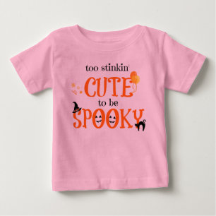 Camiseta Para Bebê Demasiado bonito para ser bebê assustador, bonito