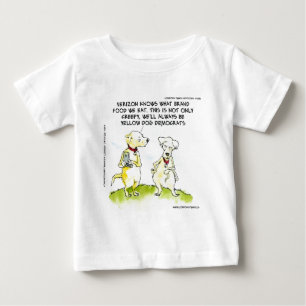 Camiseta Para Bebê Democratas Cachorro Amarelo Engraçado