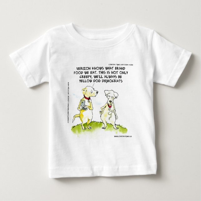 Camiseta Para Bebê Democratas-Cachorros Amarelos Engraçados (Frente)