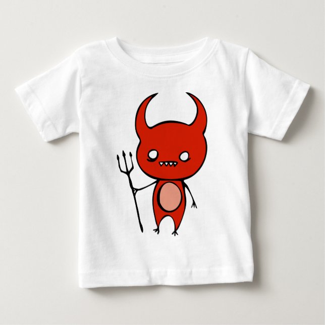 Camiseta Para Bebê Demónio bonito (Frente)