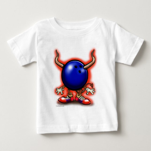 Camiseta Para Bebê Demônio da boliche (Frente)