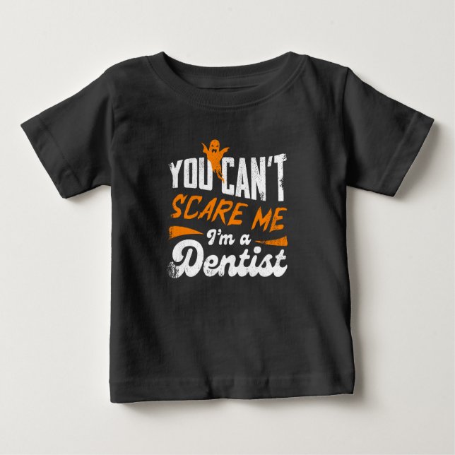 Camiseta Para Bebê Dentista Engraçado 🦷 Nada Me Assusta | Dentist Gi (Frente)