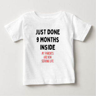 Camiseta Para Bebê Dentro de 9 meses, novo presente de Nascer