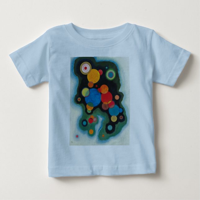 Camiseta Para Bebê Dependido óleo de Abstrato Impulso na Canvas Kandi (Frente)