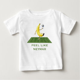 Camiseta Para Bebê Descasque Como um Campeão Banana de Futebol Engraç