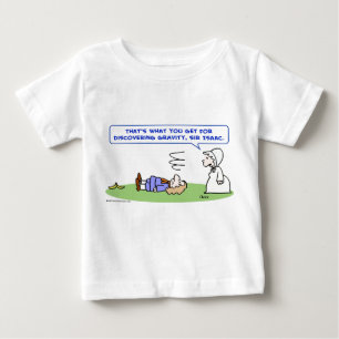 Camiseta Para Bebê descoberta da gravidade do senhor Isaac Newton da