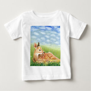 Camiseta Para Bebê Descoberto na Ilustração de Grama