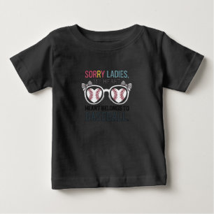 Camiseta Para Bebê Desculpe Senhoras Design de Amor de Beisebol