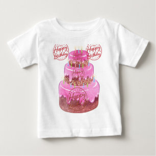 Camiseta Para Bebê Desejos de aniversário