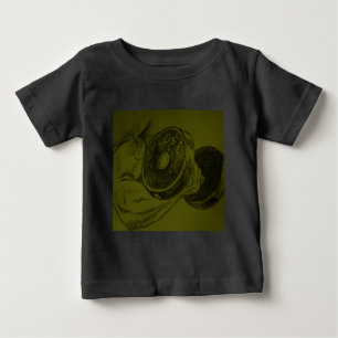 Camiseta Para Bebê Desenho a Lápis de Fitness de Musculação