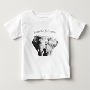 Camiseta Para Bebê Desenho Africano do Elefante Bush
