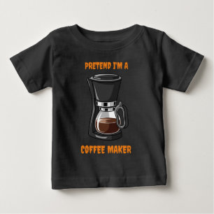 Camiseta Para Bebê desenho animado café simples fantasia preto