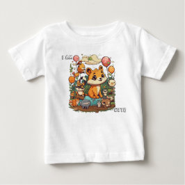 Camiseta Para Bebê Desenho animado de animal fofo novo design eu sou