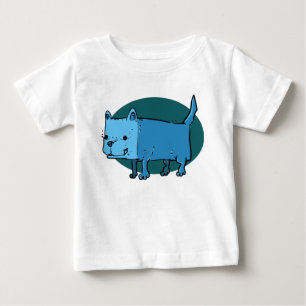 Camiseta Para Bebê desenho animado de cão retangular