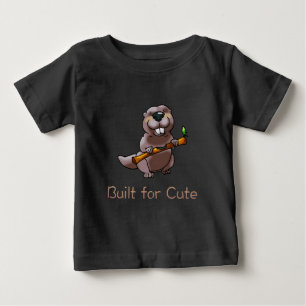 Camiseta Para Bebê Desenho Animado de Castor Engraçado – Construído p