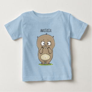 Camiseta Para Bebê Desenho animado de hamster gordinho adorável esque