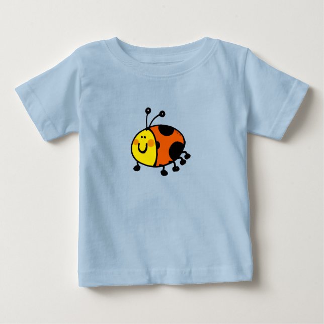Camiseta Para Bebê Desenho Animado de Joaninha Fofa (Frente)