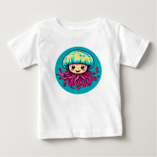 Camiseta Para Bebê Desenho animado de medusa