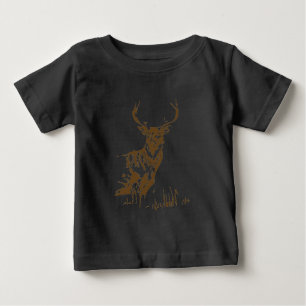 Camiseta Para Bebê Desenho artístico de pinto castanho