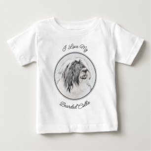 Camiseta Para Bebê Desenho Collie Com Carapaça - Arte Cachorra Origin