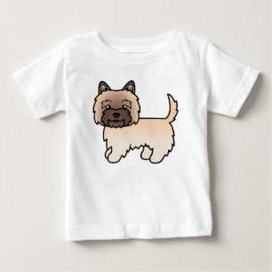 Camiseta Para Bebê Desenho da Caricatura do Cairn Terrier