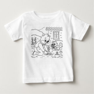 Camiseta Para Bebê Desenho da família de Ursos e mãe Coelho