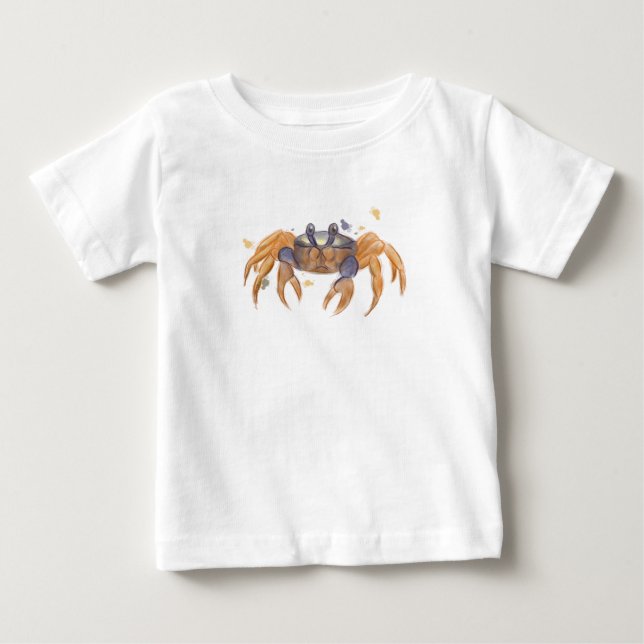 Camiseta Para Bebê Desenho de caranguejo (Frente)