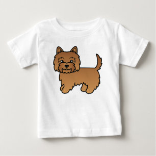 Camiseta Para Bebê Desenho de Cartoon de Cachorro Vermelho Terrier
