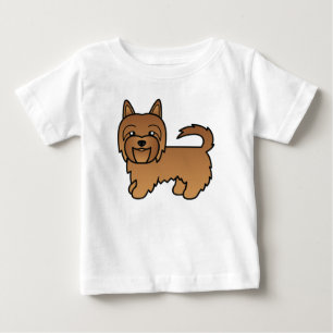 Camiseta Para Bebê Desenho de Cartoon Red Australiano Terrier Dog