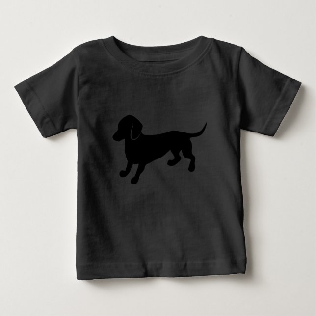 Camiseta Para Bebê Desenho de Dachshund Bonito (Frente)