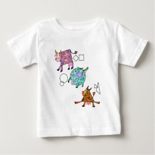 Camiseta Para Bebê Desenho de desenho de desenhos animados de vacas g