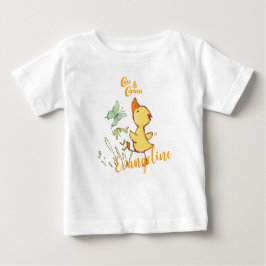 Camiseta Para Bebê Desenho de Duckets bonito e curioso
