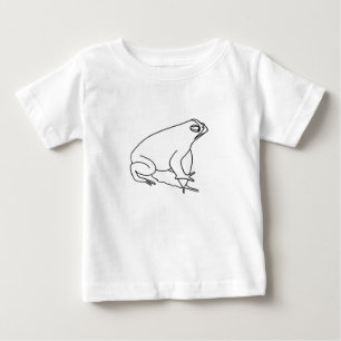 Camiseta Para Bebê Desenho de esboço do sapo nas folhas que colorem