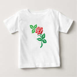 Camiseta Para Bebê Desenho de Flor de Rosa Vermelha – Beleza Floral C