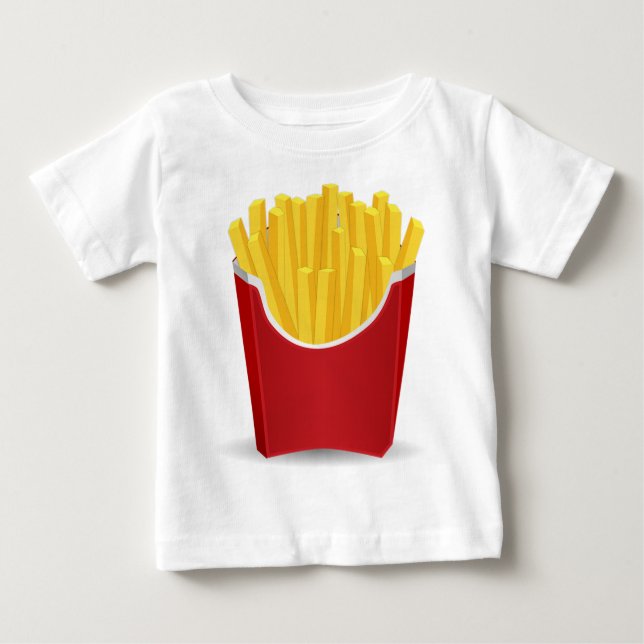 Camiseta Para Bebê Desenho de Fritas Francesas (Frente)
