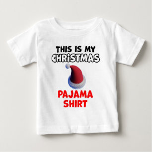 Camiseta Para Bebê Desenho de Pijama de Natal