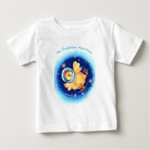 Camiseta Para Bebê Desenho do Astronauta de Galinha Engraçado - Text