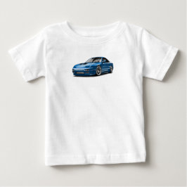 Camiseta Para Bebê desenho do carro azul 240sx 