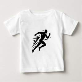 Camiseta Para Bebê Desenho Esportivo Atlético Silhueta do Corredor Ve