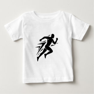 Camiseta Para Bebê Desenho Esportivo Atlético Silhueta do Corredor Ve