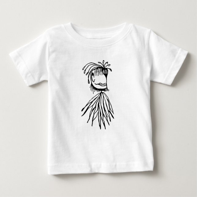 Camiseta Para Bebê Desenho esquemático do monstro fantasma (Frente)