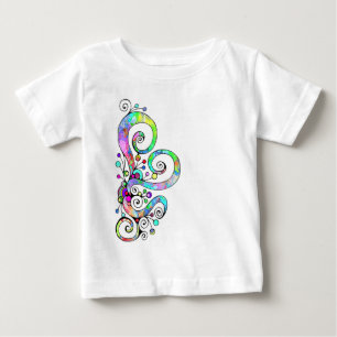 Camiseta Para Bebê Desenho Pintado à Mão Coração Espiral 1