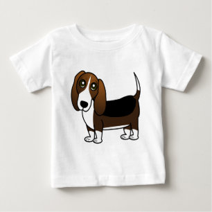 Camiseta Para Bebê Desenhos animados bonitos de Basset Hound - Brown