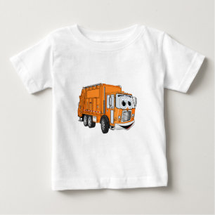 Camiseta Para Bebê Desenhos animados de sorriso alaranjados do