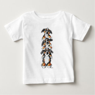 Camiseta Para Bebê Desenhos animados de três cães de montanha de