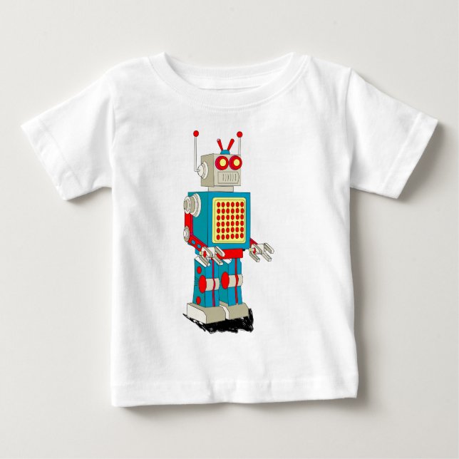 Camiseta Para Bebê Desenhos animados do caráter do robô (Frente)