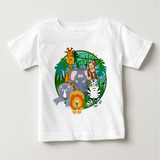 Camiseta Para Bebê Desenhos animados dos animais do safari
