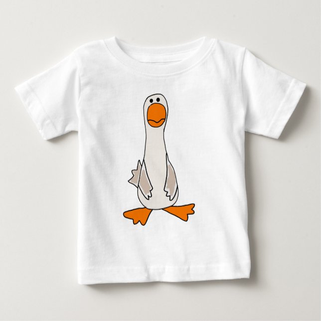 Camiseta Para Bebê Desenhos animados tristes engraçados do ganso (Frente)