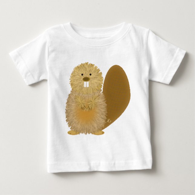 Camiseta Para Bebê Desenhos animais adoráveis: Castor (Frente)
