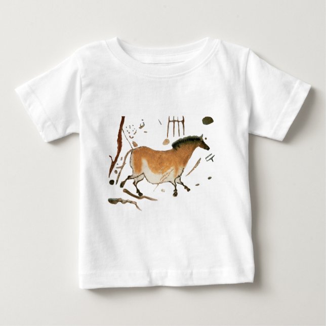 Camiseta Para Bebê Desenhos das cavernas Lascaux Francês Pré-Históric (Frente)